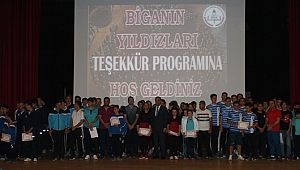 Biga'nın Yıldızlarına Teşekkür Belgesi