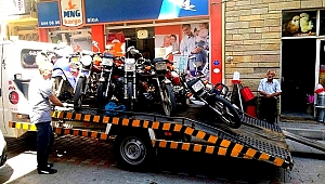 Biga'da Ruhsatsız motosikletler toplanıyor