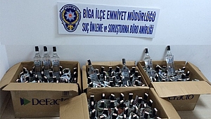  Biga'da 110 Şişe Kaçak İçki Ele Geçirildi