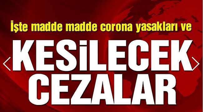 Corona virüsü yasaklarını çiğneyenlere uygulanacak cezalar neler?