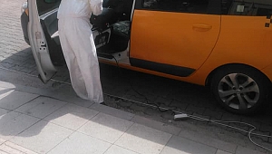 TİCARİ TAKSİLER DÜZENLİ OLARAK DEZENFEKTE EDİLİYOR