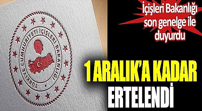  TÜM ETKİNLİKLER 1 ARALIK'A KADAR ERTELENDİ!