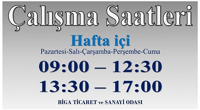 TSO'NUN ÇALIŞMA SAATLERİ DEĞİŞTİ!