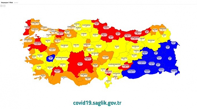 Sağlık Bakanı Koca koronavirüs risk haritasını paylaştı