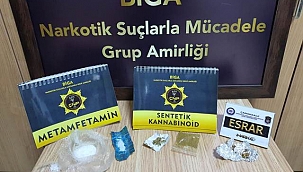 BİGA' DA NARKOTİK POLİSLERİ BAYRAMDA DA ZEHİR TACİRLERİNE GÖZ AÇTIRMADI