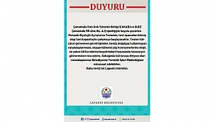 LAPSEKİ BELEDİYESİ VATANDAŞLARA SESLENDİ