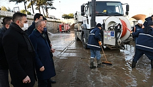 TURAN, BİGA'DA SEL BÖLGESİNDE İNCELEMELERDE BULUNDU