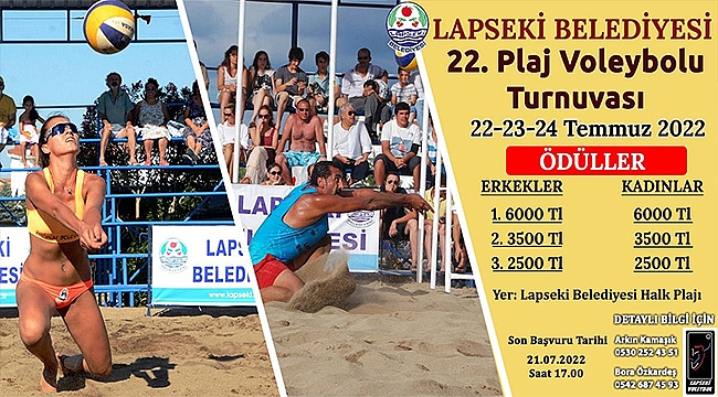 LAPSEKİ BELEDİYESİ PLAJ VOLEYBOLU TURNUVASI BAŞLIYOR