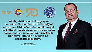 "TÜM ESNAF ve TACİRLERİMİZİN 2022 YILI AHİLİK HAFTASI KUTLU OLSUN"