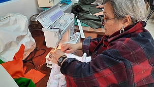 AFET BÖLGESİNE ULAŞTIRILMAK ÜZERE KIYAFET DİKİMİ GERÇEKLEŞTİRİLİYOR