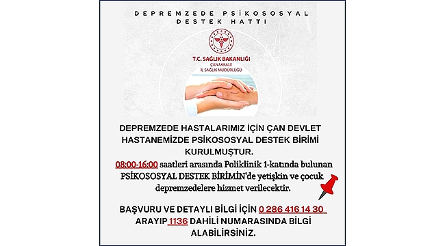 DEPREMZEDELERE PSİKOSOSYAL DESTEK HİZMETİ