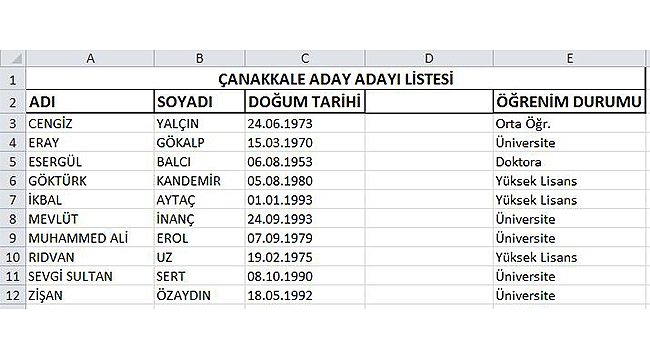 İYİ PARTİ ADAY ADAYLARI BELLİ OLDU