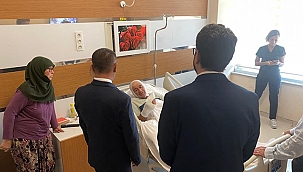 VALİ AKTAŞ' TAN YANGINDAN ETKİLENİP TEDAVİSİ DEVAM EDEN VATANDAŞLARA ZİYARET