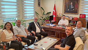 BAŞKAN SEMİZOĞLU VE ÇTB BAŞKANI DENİZ'DEN AYVACIK KAYMAKAMI KARALİ'YE ZİYARET