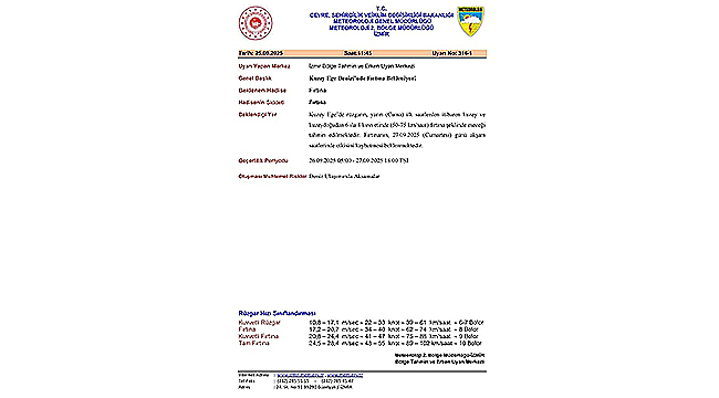 KUZEY EGE DENİZİ'NDE FIRTINA BEKLENİYOR