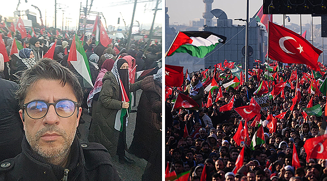 ÇOMÜ REKTÖRÜ ERENOĞLU'NDAN FİLİSTİN'E DESTEK YÜRÜYÜŞÜ