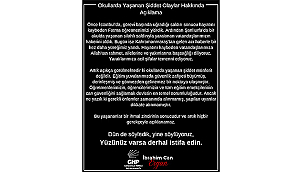 CHP ÇANAKKALE MERKEZ İLÇE BAŞKANLIĞI'NDAN OKULLARDAKİ ŞİDDET OLAYLARINA TEPKİ