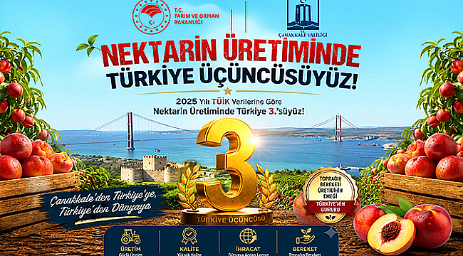 ÇANAKKALE, NEKTARİN ÜRETİMİNDE TÜRKİYE ÜÇÜNCÜSÜ