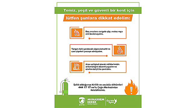 YANGIN VE ÇEVRE KİRLİLİĞİNE KARŞI BİRLİKTE ÖNLEM ALALIM