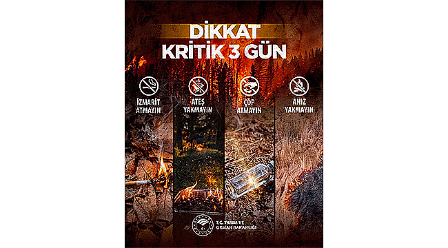 ORMAN YANGINLARI AÇISINDAN KRİTİK 3 GÜN